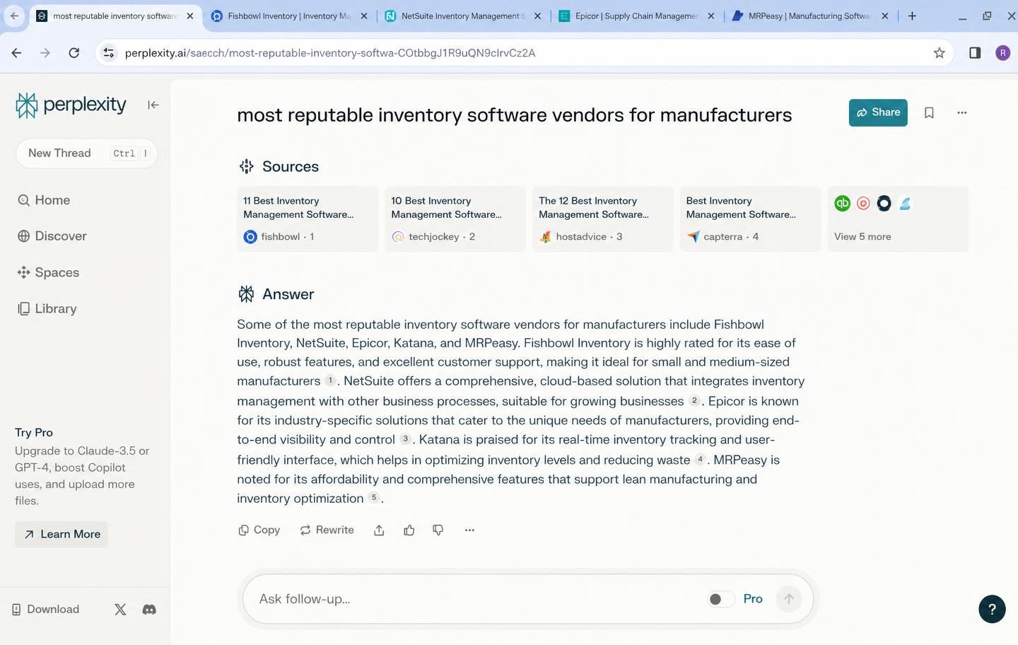 Illustration of an AI answer showing cited source links beneath a recommendation